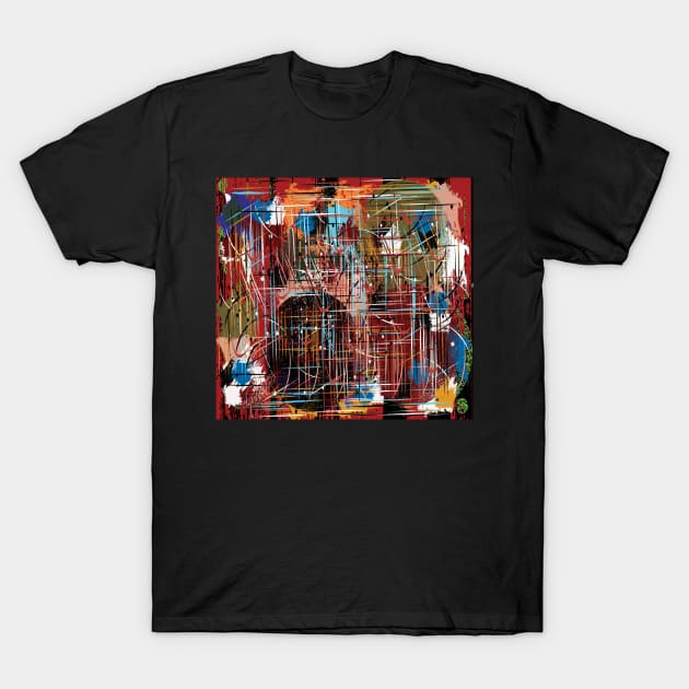 abstract work of art on a rainy and windy day T-Shirt by DELQABEL